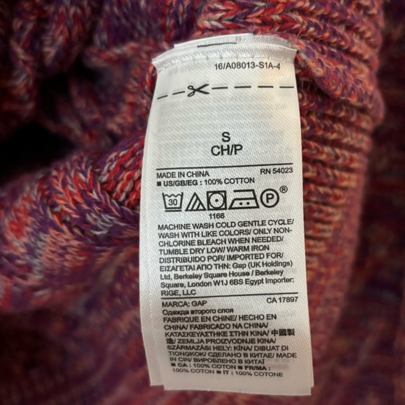 GAP Pink Marled Cable-Knit Crewneck Sweater - Picture 6 of 7